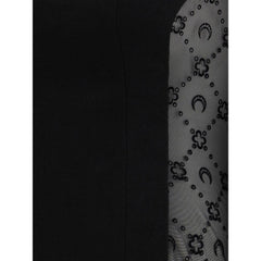 Marine Serre Black Fleece Wool Casual Dress