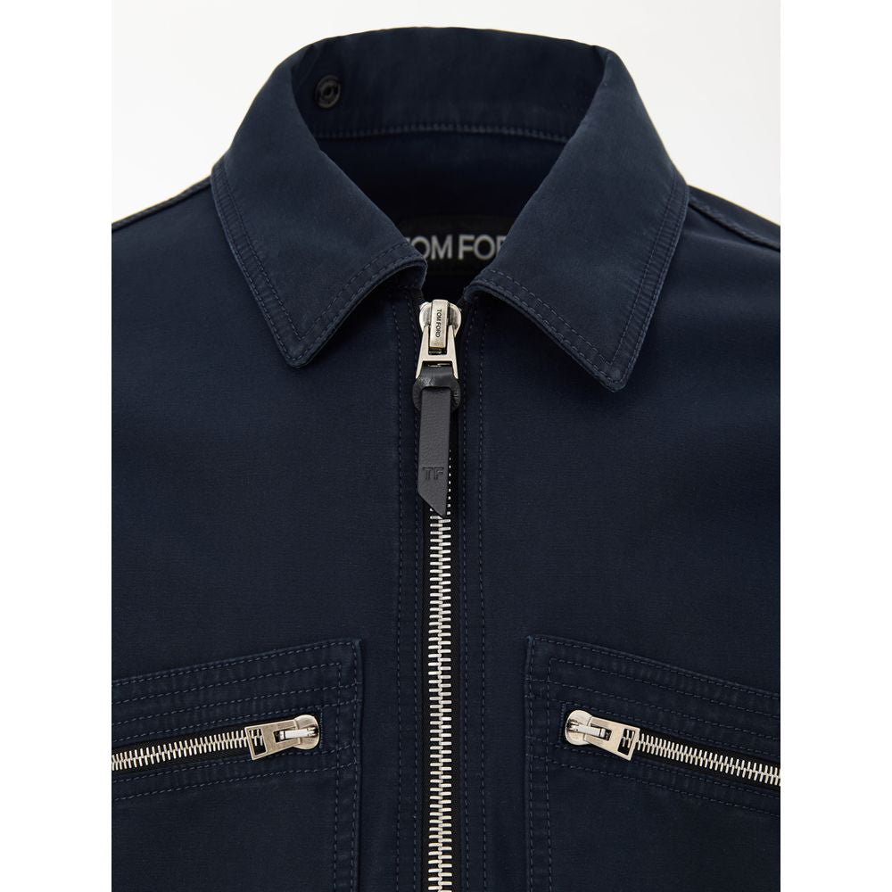 Tom Ford Blue Cotton Shell Jacket