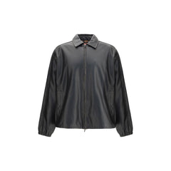 Diesel Black Polyester Biker Jacket