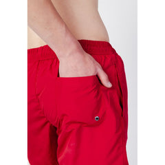 Trussardi Beachwear Red Polyester Swim Shorts