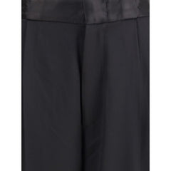 SA SU PHI Black Silk Casual Pants