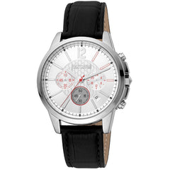 Just Cavalli Black Leather Dress Watch