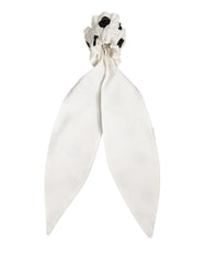 Dolce & Gabbana Scrunchie White Cotton Polka Dot Scarf Tie Accessory Hair