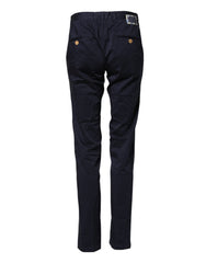 Domenico Tagliente Dark Blue Cotton Skinny Men Trouser Pants