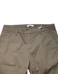 Dondup Beige Cotton Stretch Straight Chino Men Trouser Pants