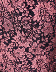 Dolce & Gabbana Black Pink Floral Lace Silk Sheath Dress