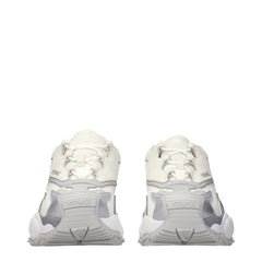Versace White Fabric Chunky Sneakers