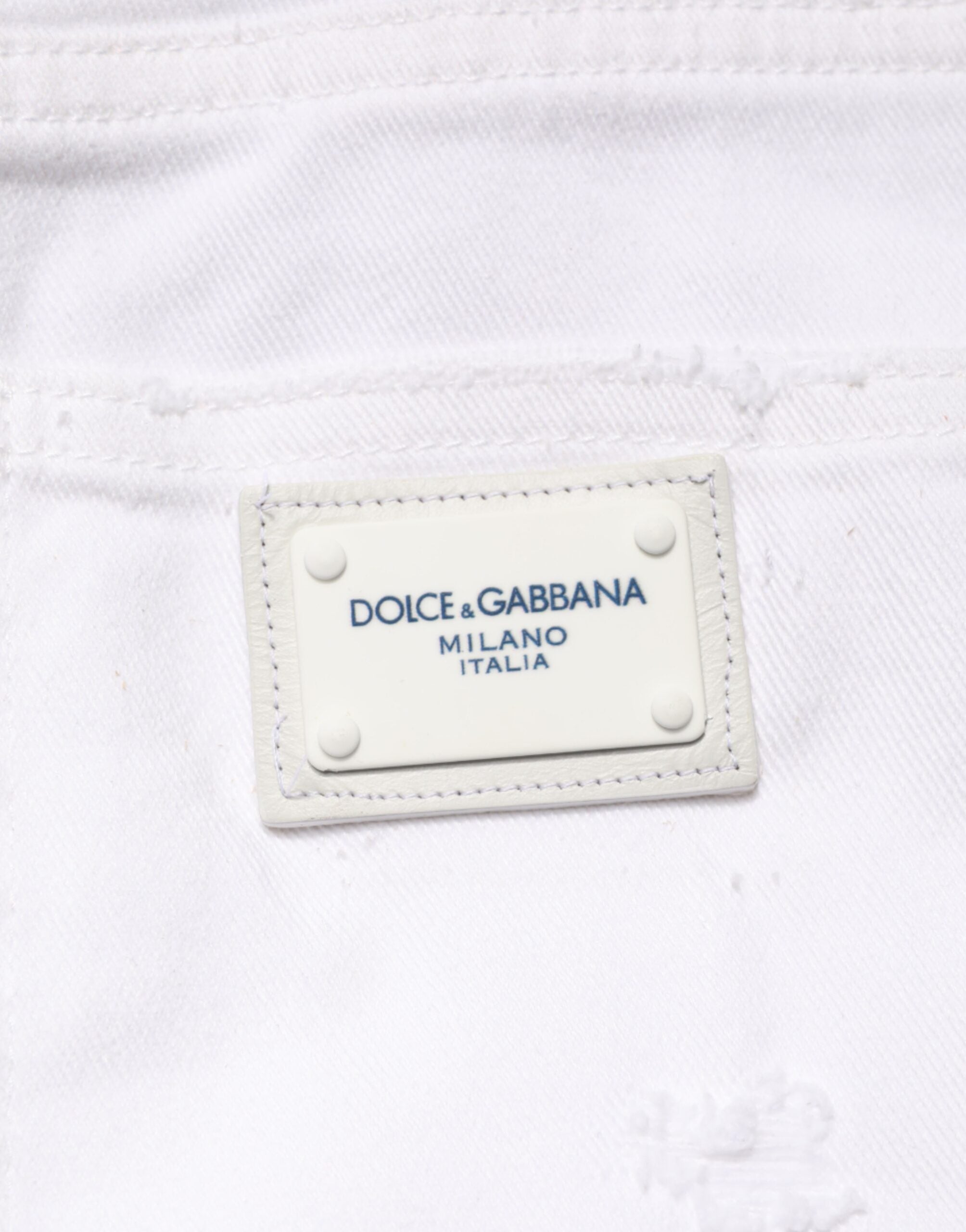 Dolce & Gabbana White Distressed Cotton BOYFRIEND Denim Jeans