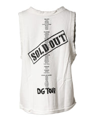 Dolce & Gabbana White Graphic CrewNeck Sleeveless Tank T-shirt