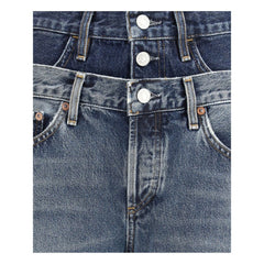 Agolde Blue Recycled Cotton Straight-Leg Jeans