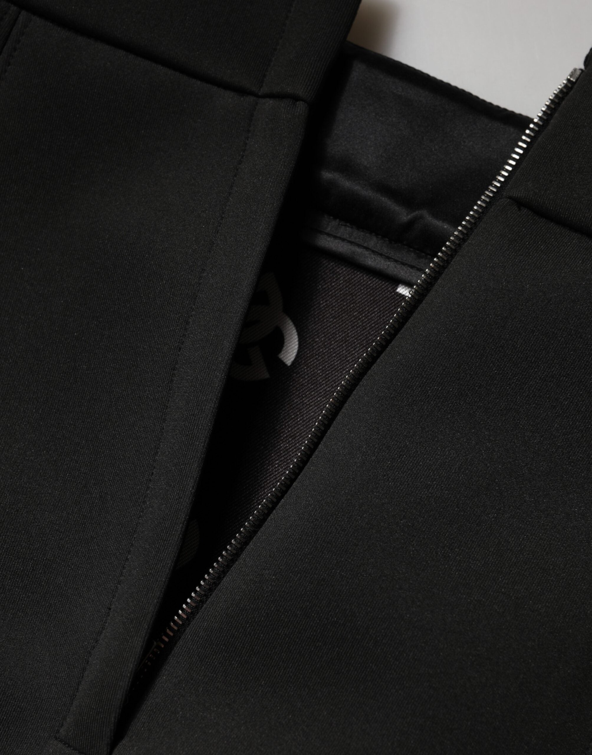 Dolce & Gabbana Black Nylon Pencil Cut High Waist Mini Skirt