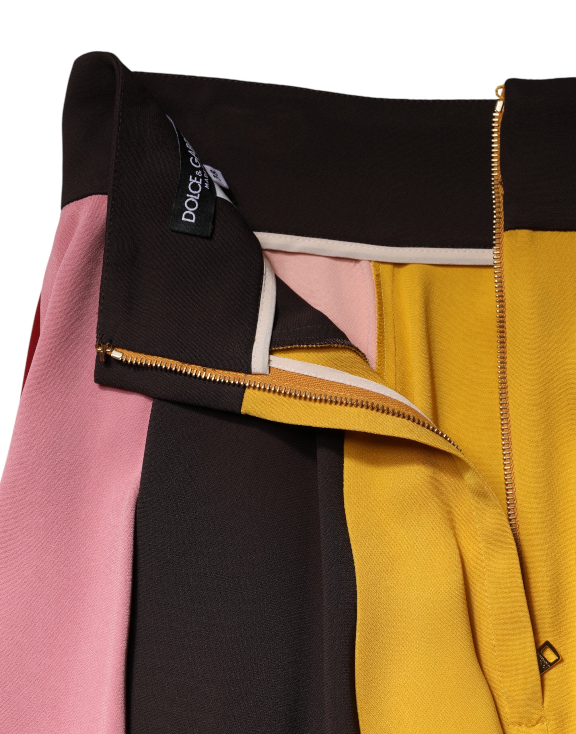 Dolce & Gabbana Multicolor Viscose High Waist Midi Skirt