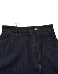 Dolce & Gabbana Dark Blue Cotton A-line Denim Midi Skirt