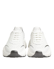 Dolce & Gabbana White Silver Daymaster Low Top Sneakers Shoes