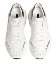 Dolce & Gabbana White Silver Daymaster Low Top Sneakers Shoes