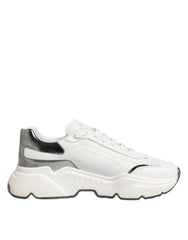 Dolce & Gabbana White Silver Daymaster Low Top Sneakers Shoes