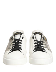 Dolce & Gabbana White Black Crown Low Top Sneakers Men  Shoes
