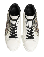 Dolce & Gabbana White Black Crown Low Top Sneakers Men  Shoes