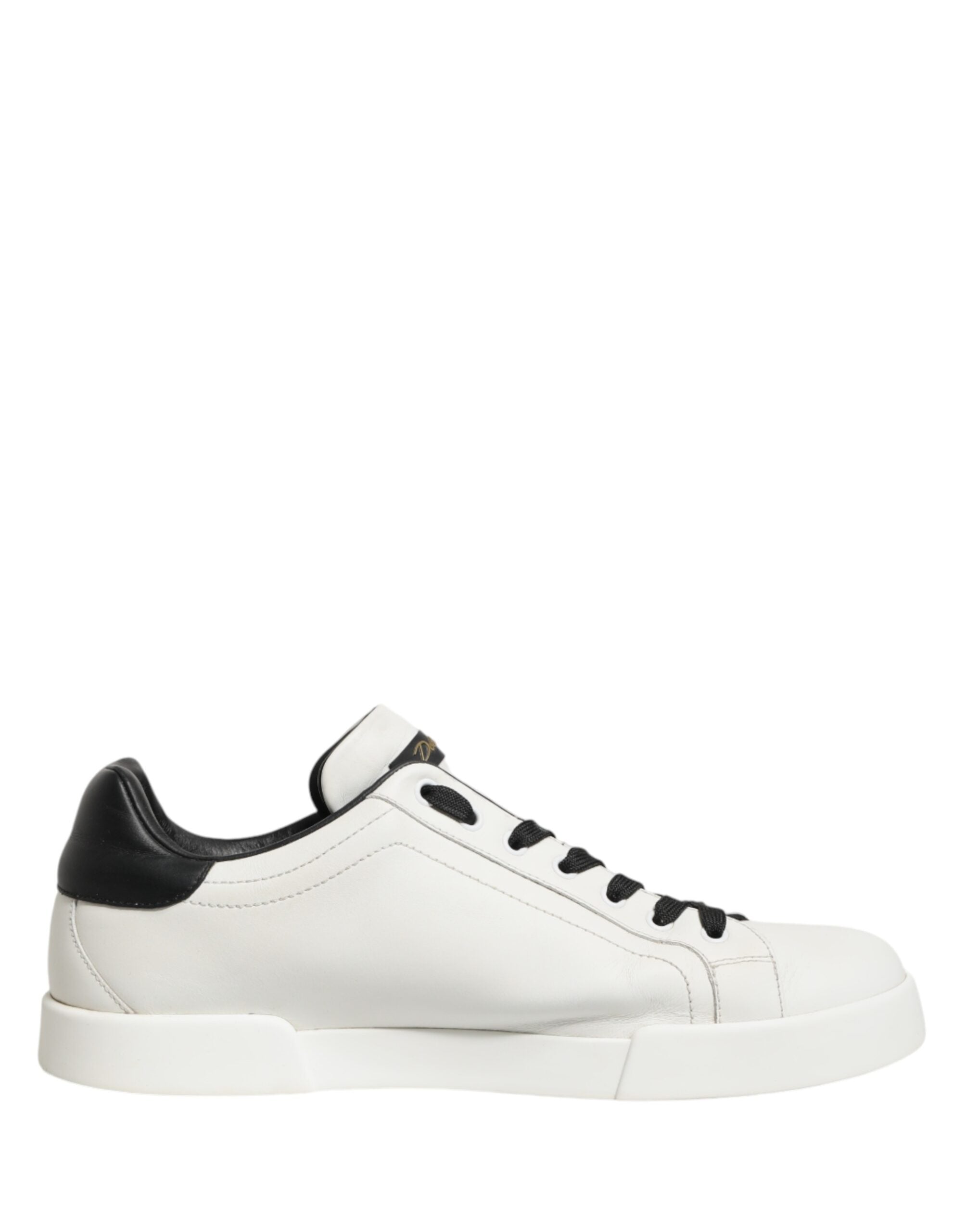 Dolce & Gabbana White Black Crown Low Top Sneakers Men  Shoes