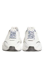 Dolce & Gabbana White Silver Daymaster Low Top Sneakers Shoes