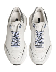 Dolce & Gabbana White Silver Daymaster Low Top Sneakers Shoes