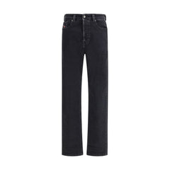 Diesel Black Cotton Relaxed Fit Jeans