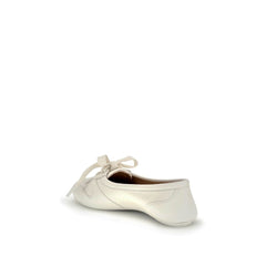 Gianvito Rossi White Calf Leather Bos Taurus Ballet Flats