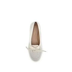 Gianvito Rossi White Calf Leather Bos Taurus Ballet Flats