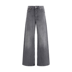 Marine Serre Gray Cotton Flared Jeans