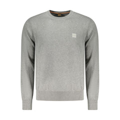 Hugo Boss Gray Cotton Men Sweater