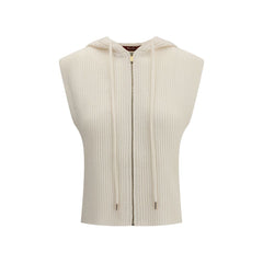 Max Mara White Wool Sleeveles Sweater