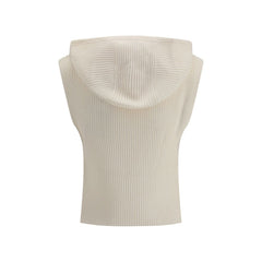 Max Mara White Wool Sleeveles Sweater