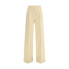Ermanno Scervino Yellow Fleece Wool Casual Pants