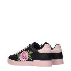 Dolce & Gabbana Black Leather Sneakers