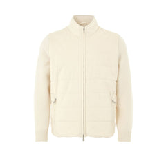 Gran Sasso White Wool Full-Length Jacket