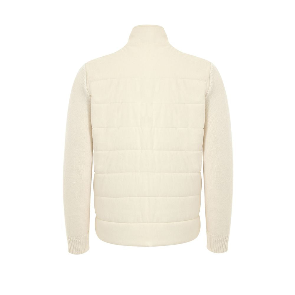 Gran Sasso White Wool Full-Length Jacket