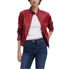 Desigual Red Polyester Bomber