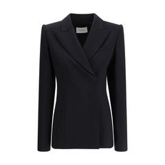 Max Mara Black Fleece Wool Coat