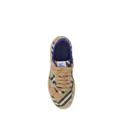 Burberry Beige Fabric Low Top Sneakers