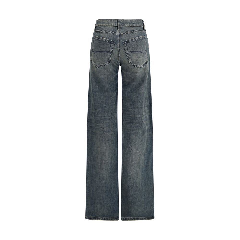 Balenciaga Blue Cotton Flared Jeans