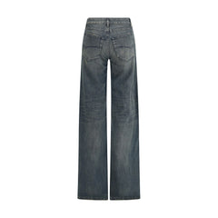 Balenciaga Blue Cotton Flared Jeans