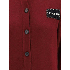 Marni Bordeaux Cashmere Cardigan