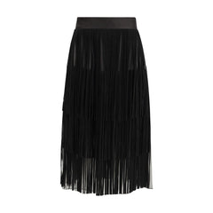 Dolce & Gabbana Black Silk Long Skirt