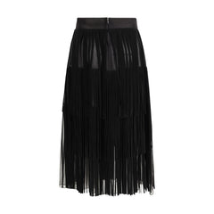 Dolce & Gabbana Black Silk Long Skirt