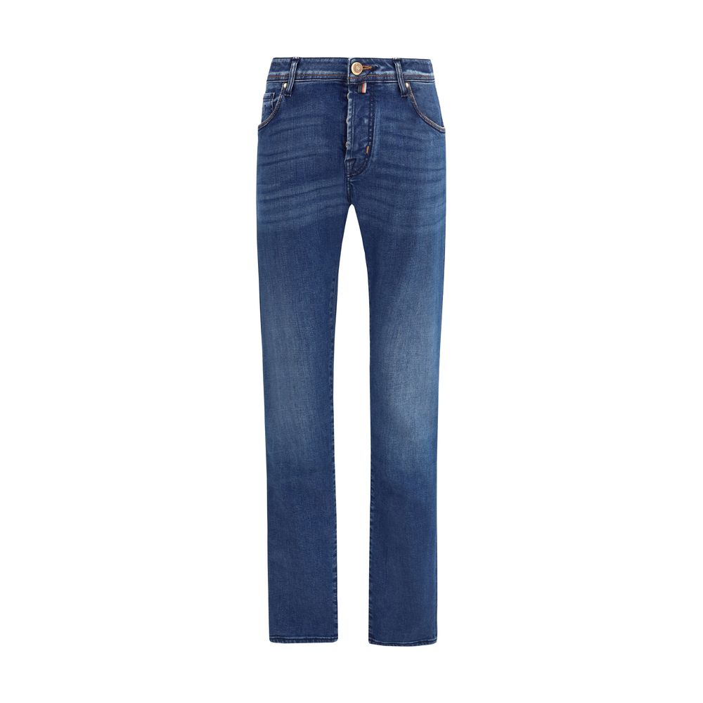 Jacob Cohen Blue Cotton Slim Fit Jeans