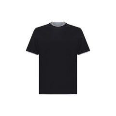 Brunello Cucinelli Black Cotton T-Shirt