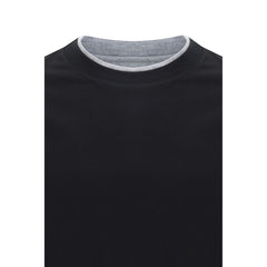 Brunello Cucinelli Black Cotton T-Shirt