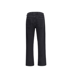 Represent Black Cotton Straight-Leg Jeans
