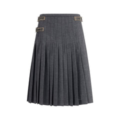 Prada Gray Mohair Long Skirt