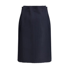 Prada Blue Fleece Wool Midi Skirt